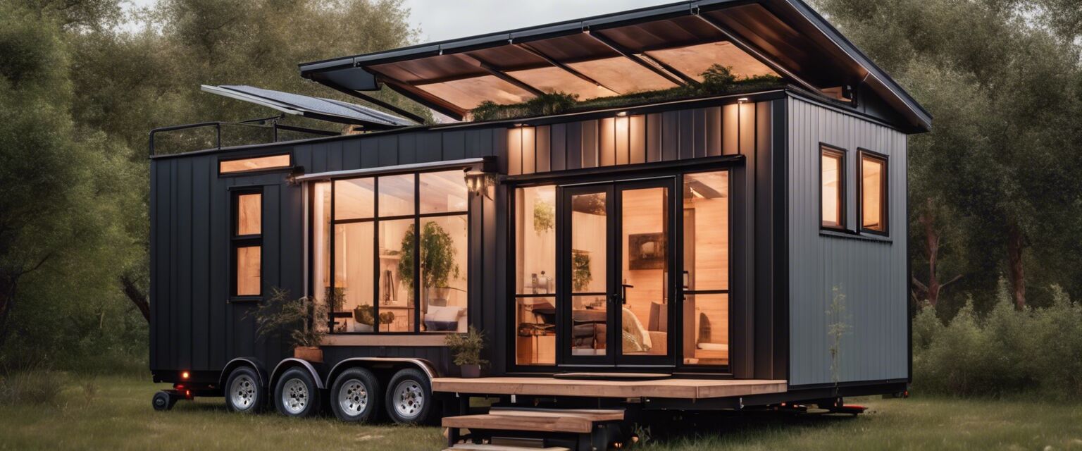 Exterior of an off-grid tiny house