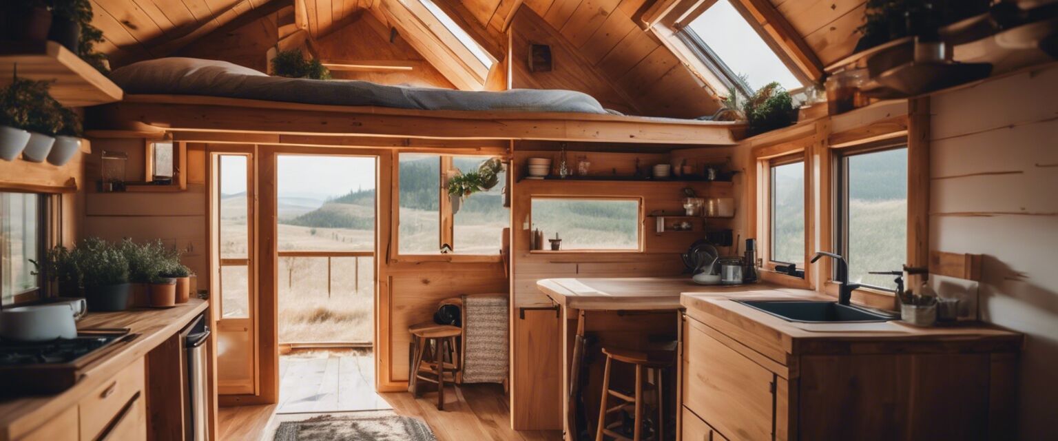 Interior of an off-grid tiny house